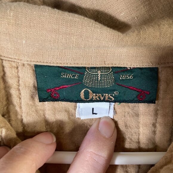 Womens Vintage Orvis Quilted Chore Jacket Tan L Cotton - Picture 8 of 9